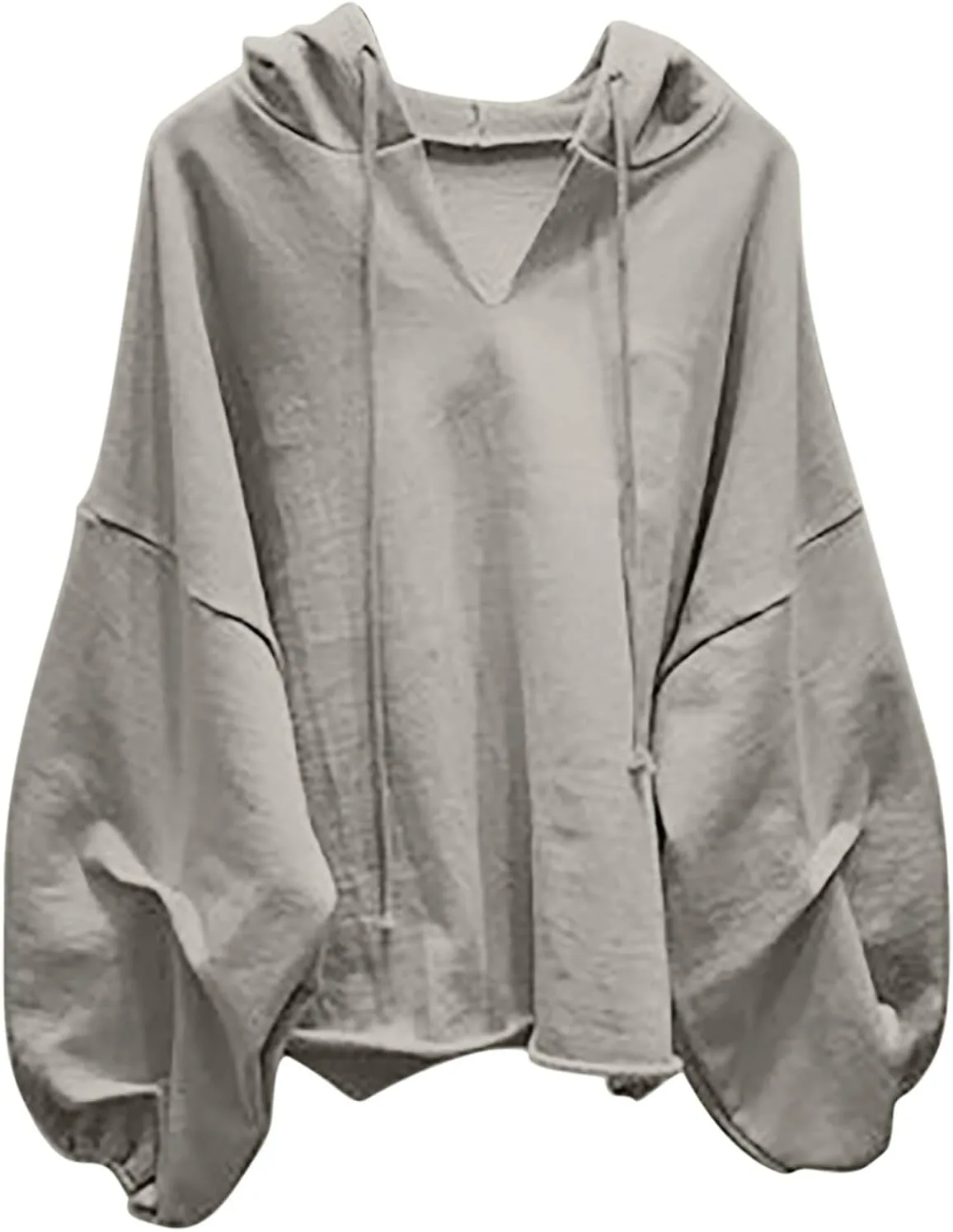 

Оверсайз свитшот для женщин с капюшоном и v-образным вырезом