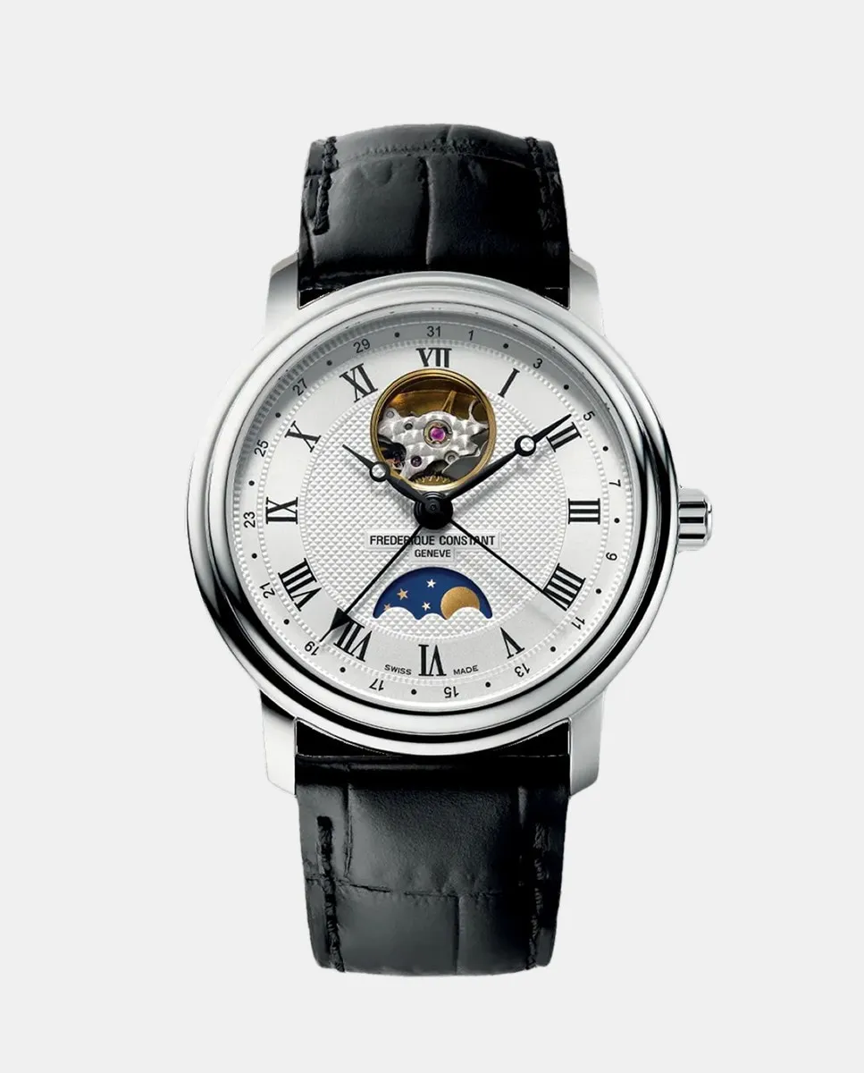 

Мужские часы Classics FC-335MC4P6 Lunar Automatic в черной коже Frederique Constant, черный