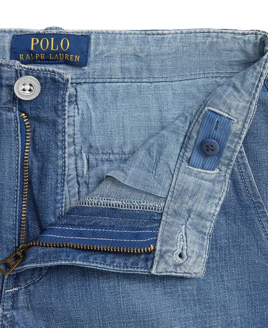 Джинсовые шорты на молнии для девочек 7-16 лет Polo Ralph Lauren, andoria wash синий — фото 3