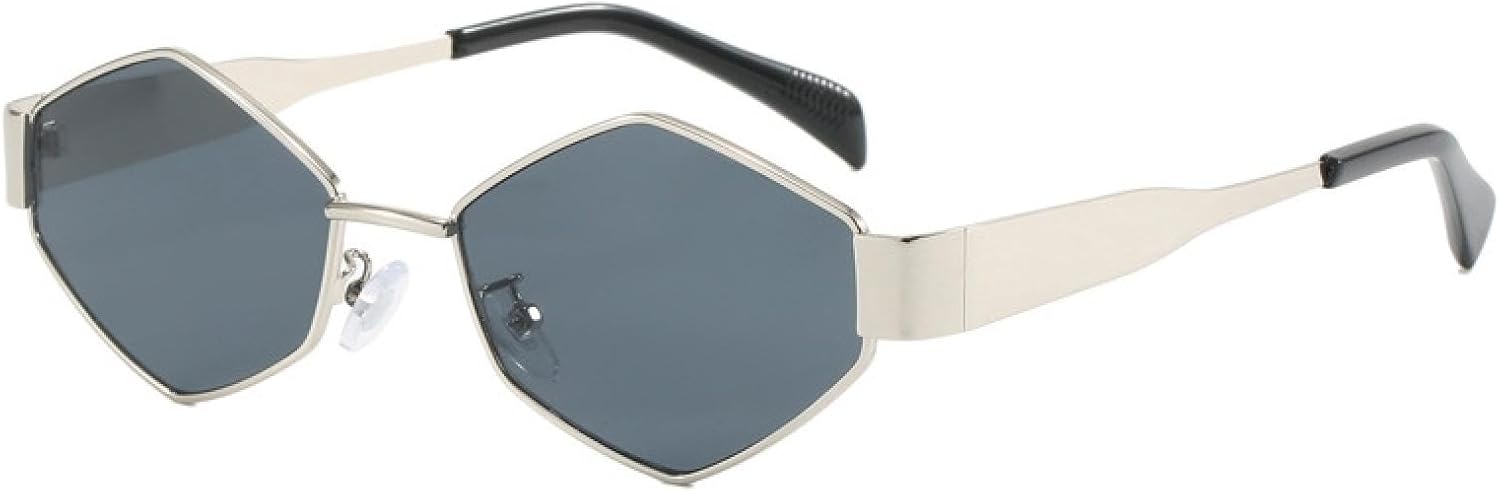 

Солнцезащитные очки с защитой от УФ-излучения UV400 | Компактная металлическая оправа в стиле панк | Для женщин и мужчин, для занятий спортом на открытом воздухе и вождения DSVIGF, C4 Silver Gray