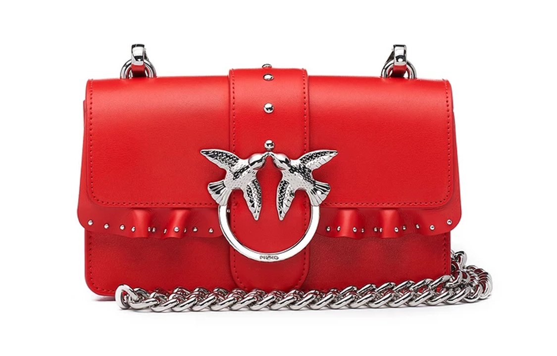 

PINKO Сумка SIMPLY из кожи с заклепками, женская, через плечо, красная