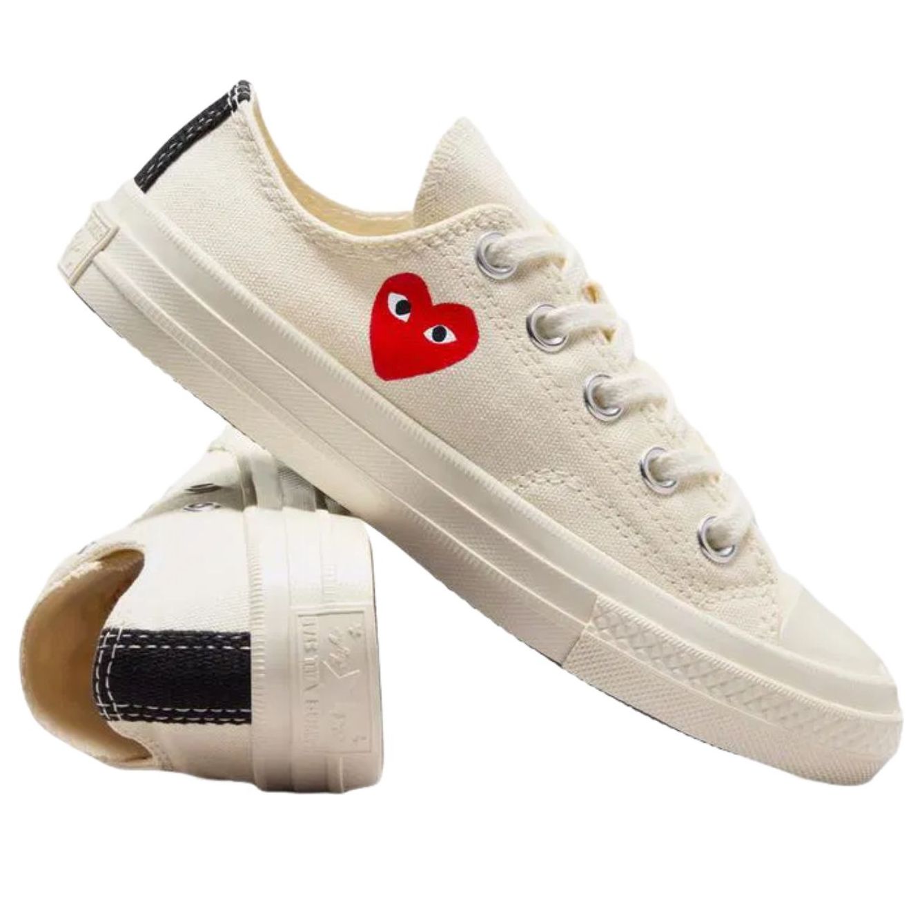 (P.S.) Converse x Comme des Garcons PLAY Chuck Taylor All Star 70 Ox 'Single Heart Milk' — фото 4