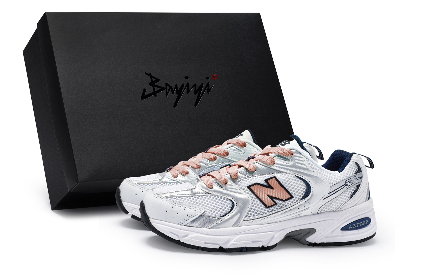 

New Balance Нью Баланс 530 амортизирующие нескользящие дышащие низкие кроссовки унисекс белый серебристый телесный розовый, цвет White Silver Flesh Pink