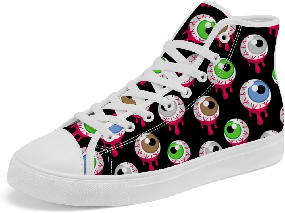 

Кеды на высокой подошве Chebing Eyeball из холщовой ткани, высокие кроссовки на шнуровке, повседневная обувь для мужчин и женщин, черный