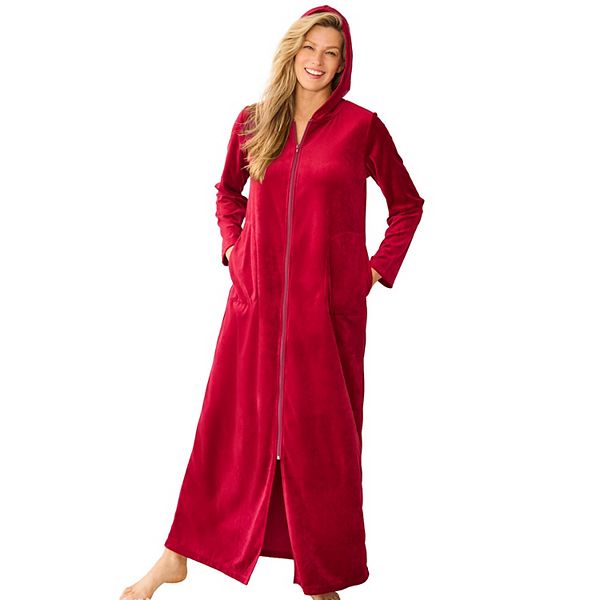 

Халат с капюшоном из велюра Plus size dreams & co Dreams & Co., Pomegranate
