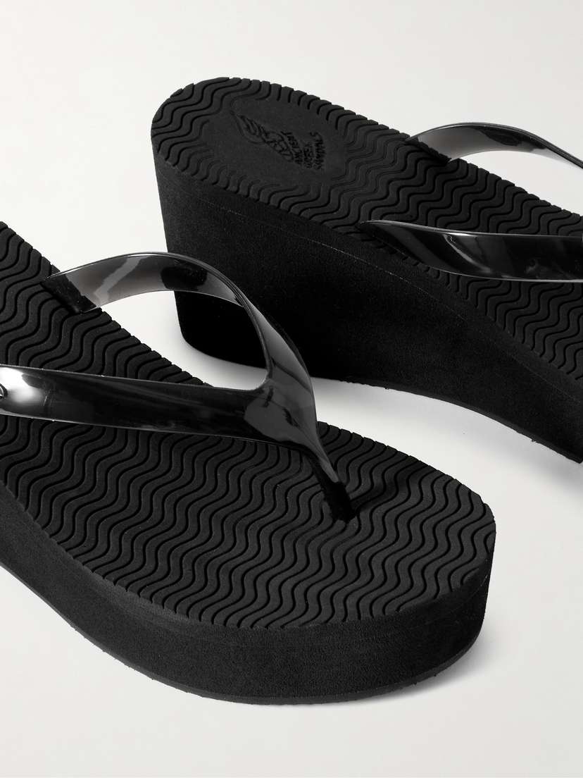 Шлепанцы Etheria из ПВХ на танкетке Ancient Greek Sandals, черный — фото 4
