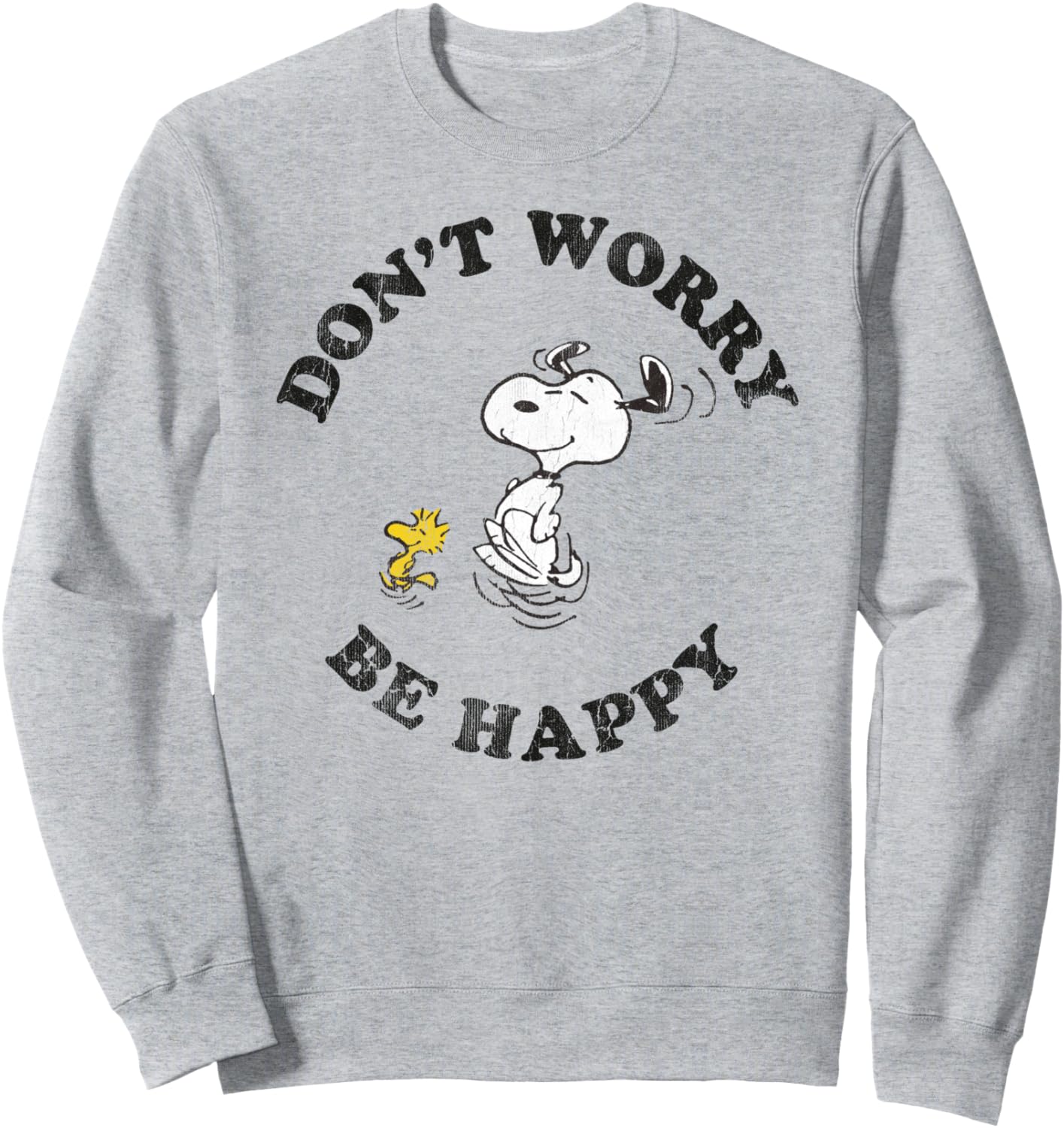 

Толстовка Peanuts Snoopy and Woodstock Running Dont Worry Be Happy, серая