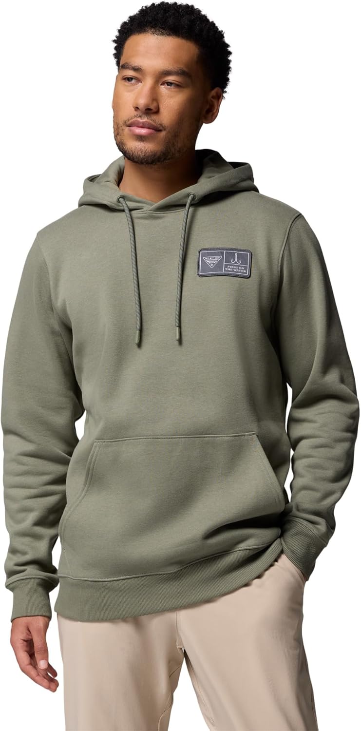 

Толстовка Columbia mens Pfg Castback Hoodie, Cypress/Fotw Hooks