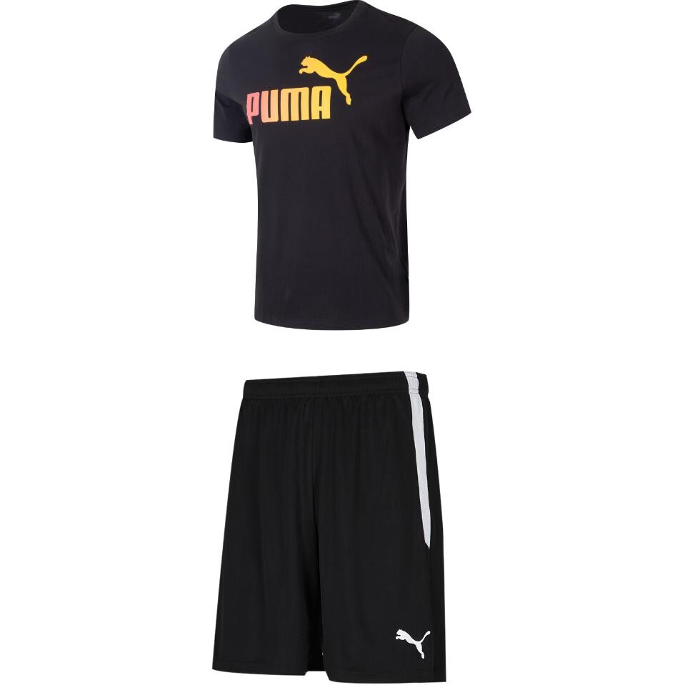 

Повседневный спортивный мужской спортивный костюм черный Puma, черный