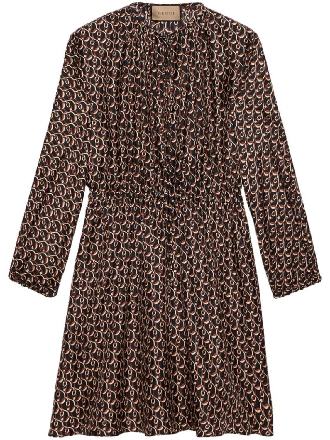 

Gucci шелковое платье с логотипом Interlocking G, черный