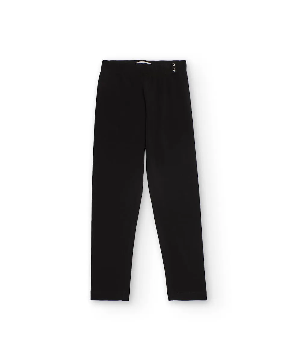 

Черные леггинсы для девочки с эластичным поясом Tuc tuc