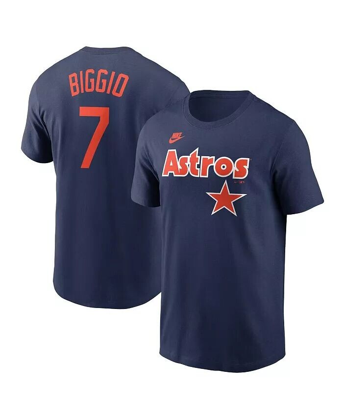 

Мужская футболка Craig Biggio Navy Houston Astros Cooperstown Collection Fuse с именем и номером Nike