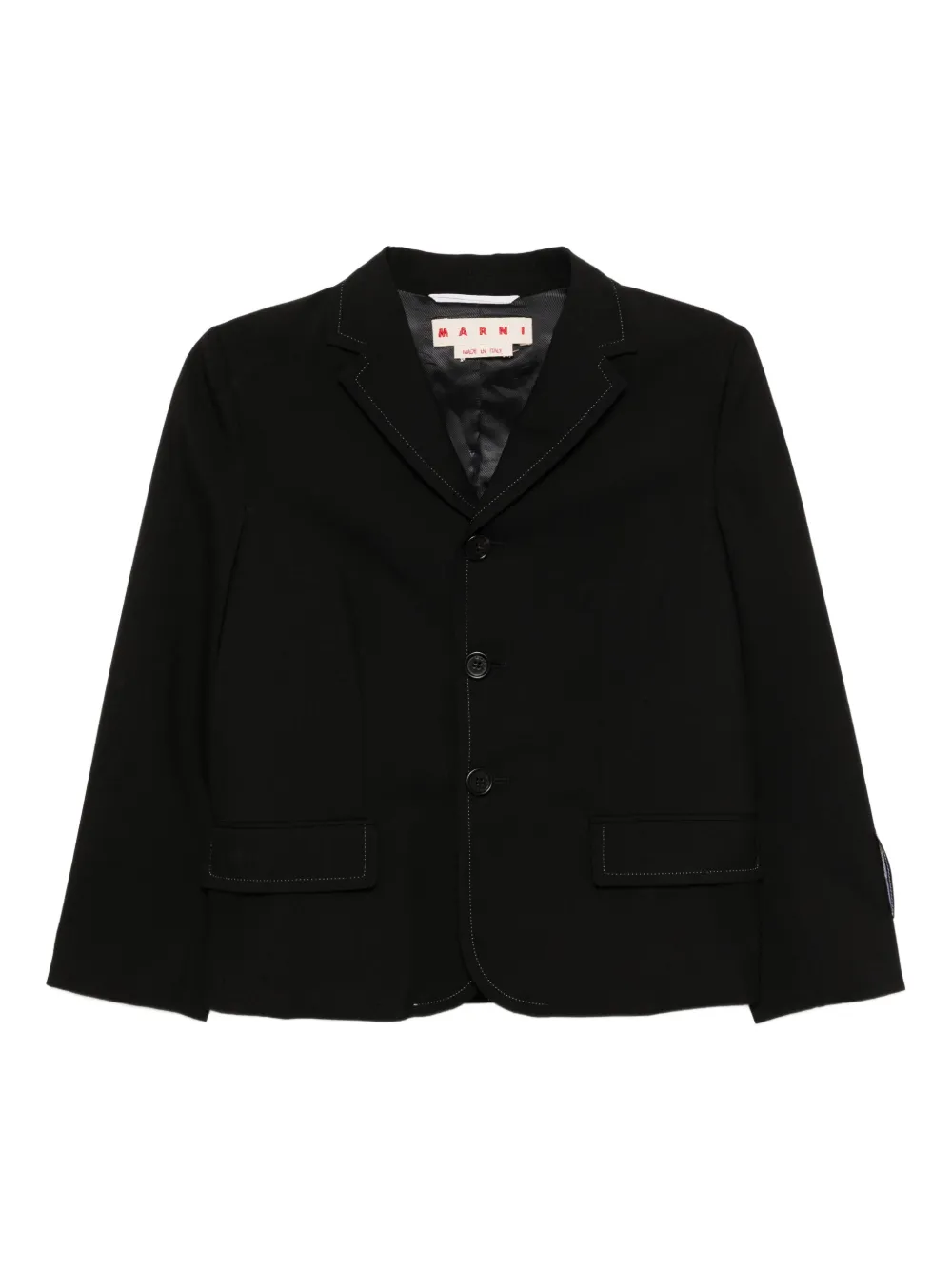

Однобортный строгий блейзер Marni, черный