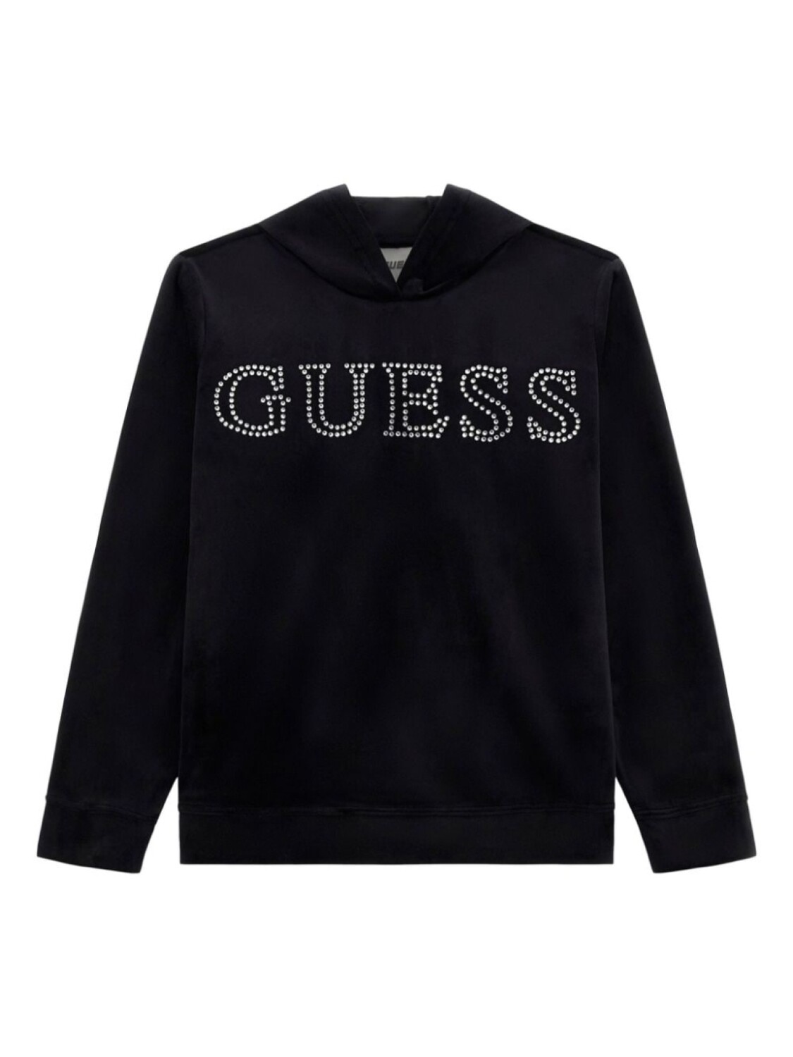 

Guess kids толстовка с капюшоном, украшенная логотипом, черный