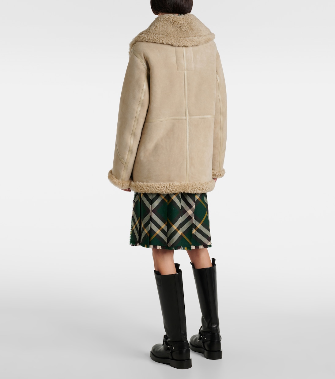 Куртка Burberry кожаная на подкладке из овчины Field — фото 3