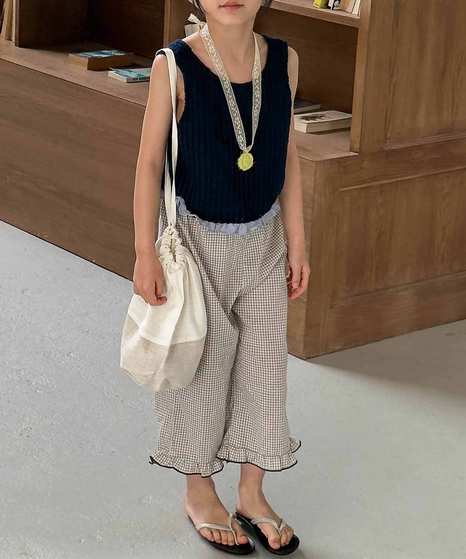 Шорты в клетку с оборками Aimoha Kids, Light beige — фото 4