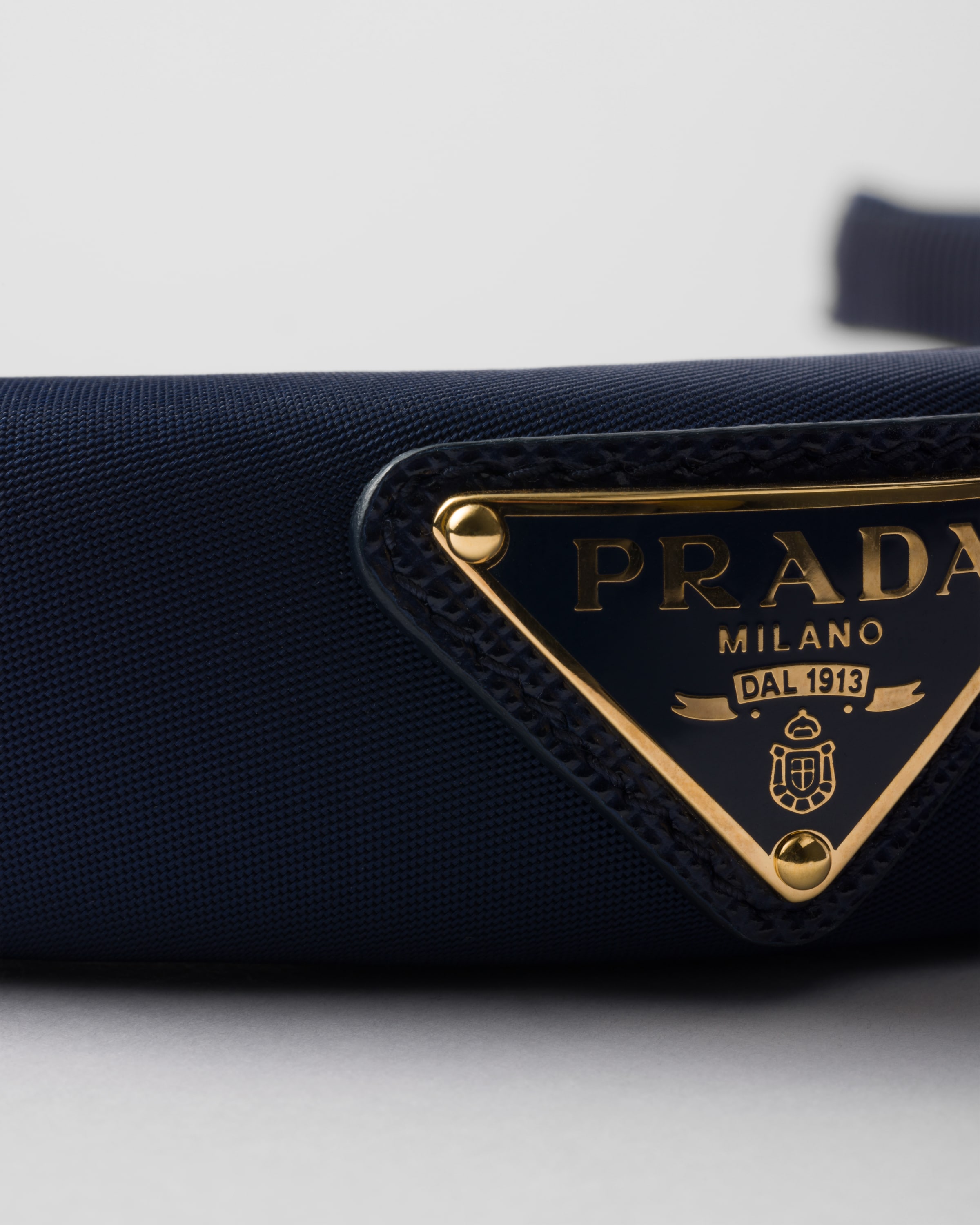 Повязка на голову из переработанного нейлона Prada, синий — фото 3