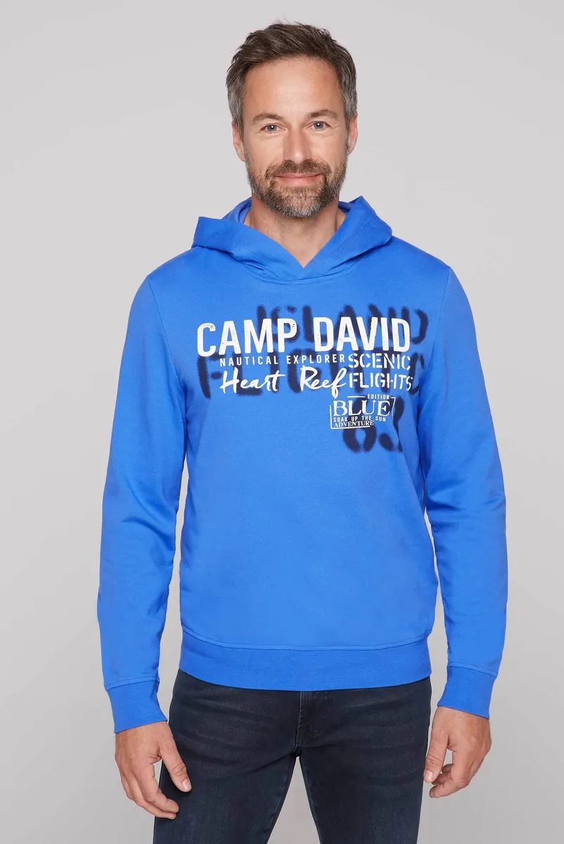 

Толстовка CAMP DAVID с капюшоном, хлопок, цвет Deep Sky