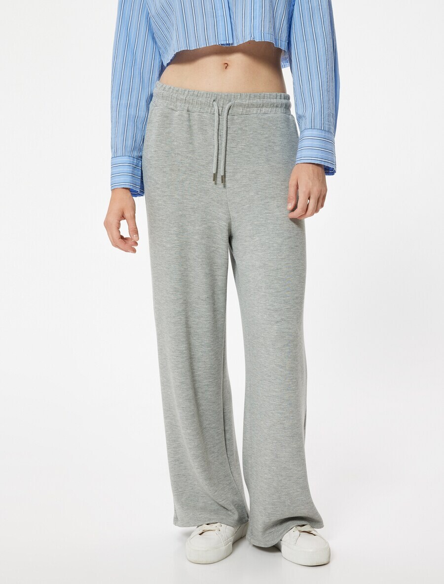 

Тканевые брюки Koton Wide leg Pants, серый