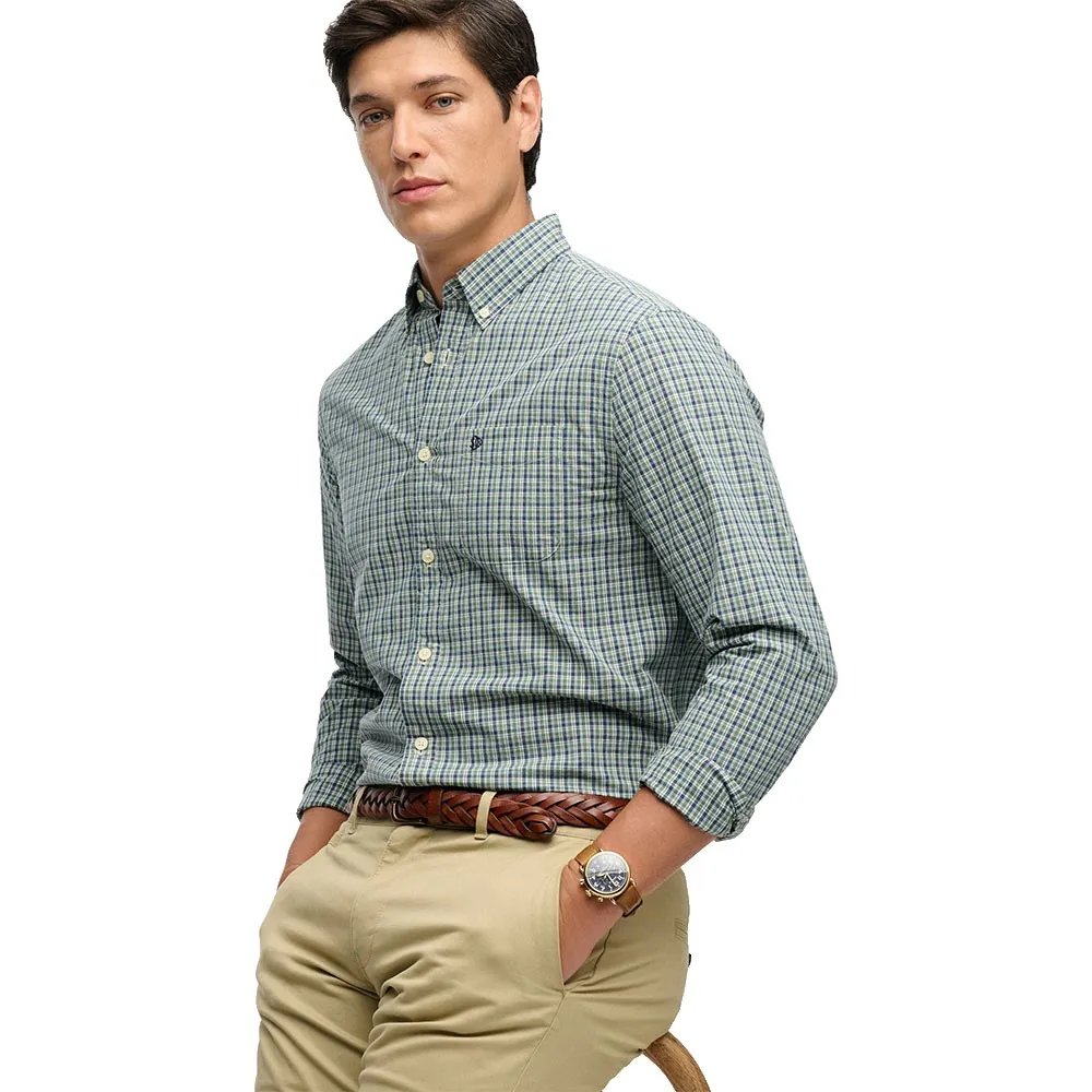 Рубашка с длинным рукавом Superdry Preppy Poplin, зеленый — фото 3
