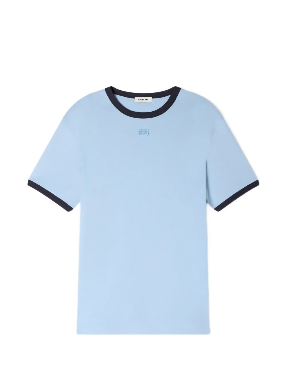 

Футболка с короткими рукавами и контрастной окантовкой Sandro, синий