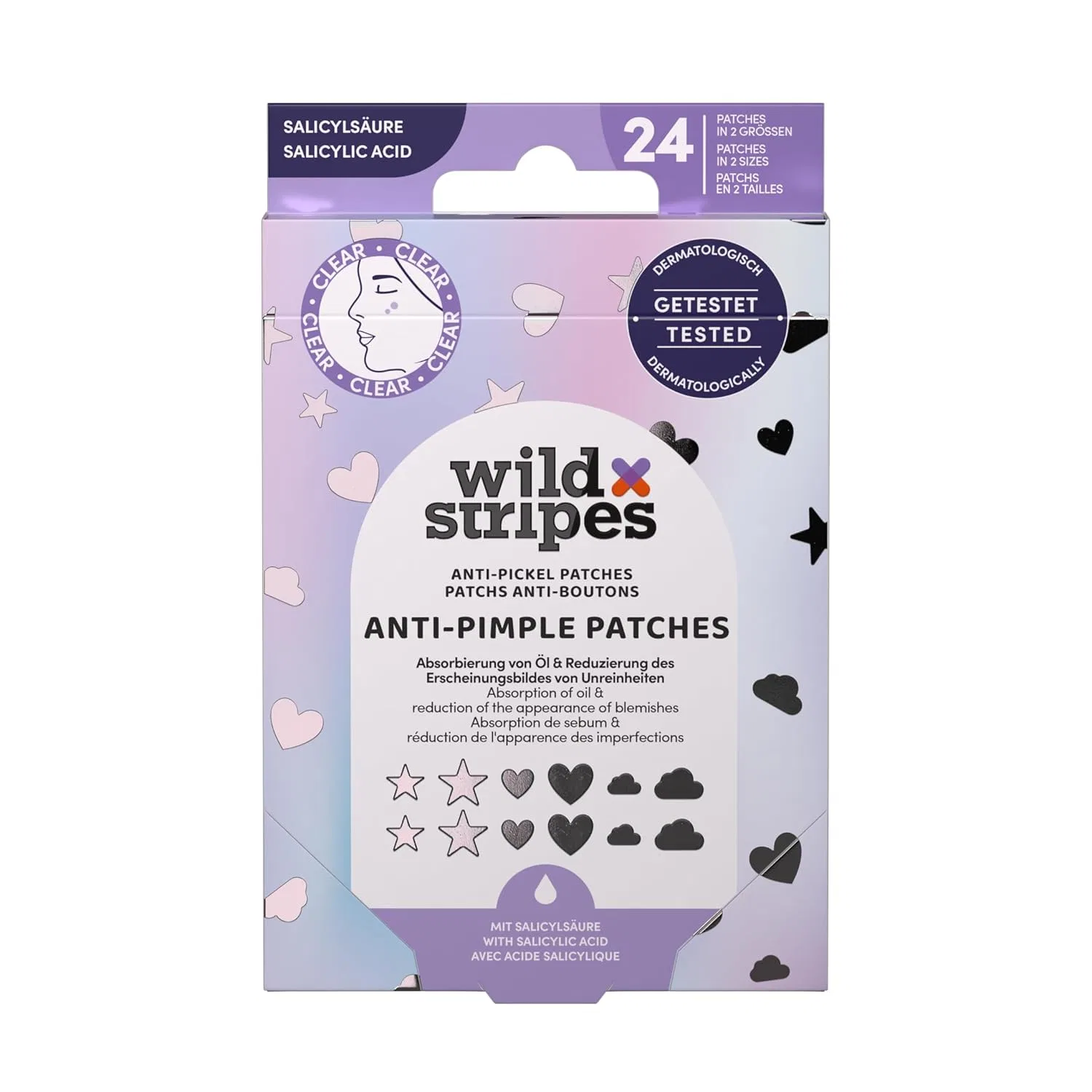 Патчи от прыщей Wild Stripes Holo Clear с салициловой кислотой Wild Stripes, Salicylic Acid