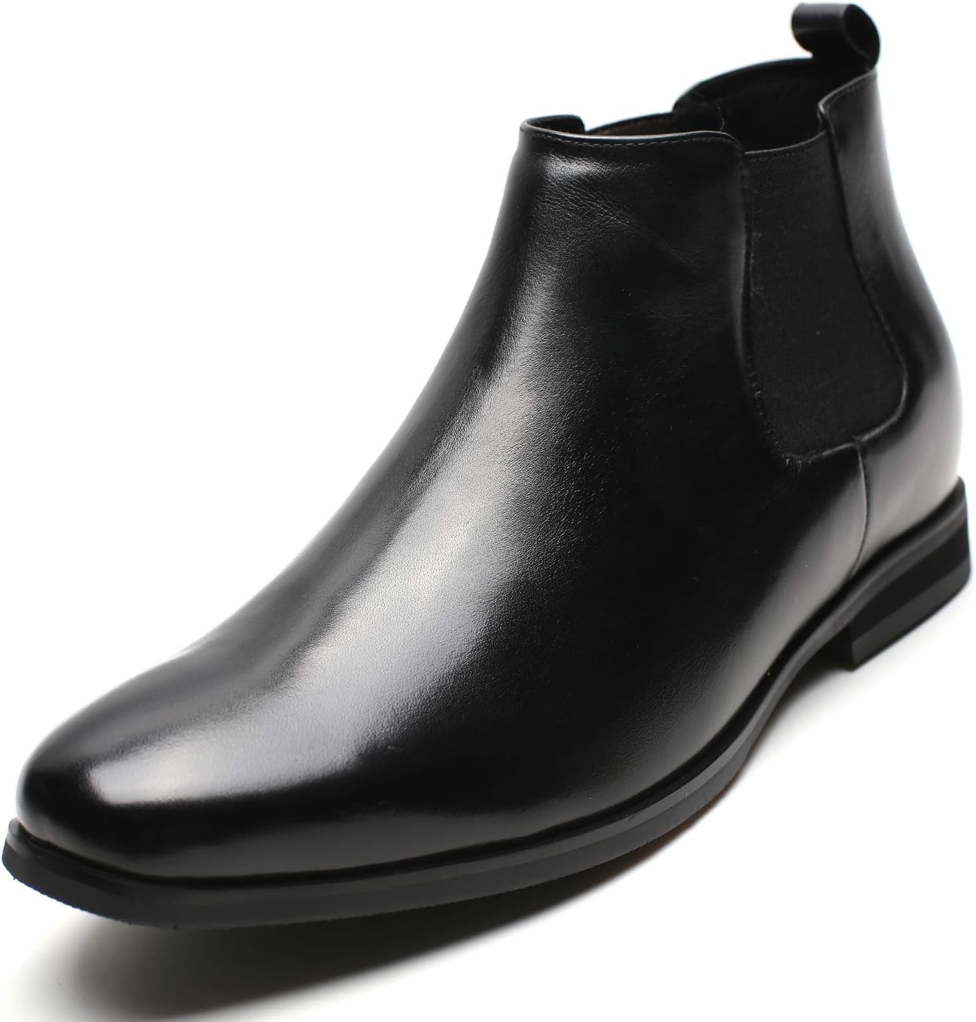

Мужские ботинки Chelsea CHAMARIPA с эффектом увеличения роста - незаметное увеличение роста, Встроенная стелька-«лифтер», натуральная кожа теленка и эластичные боковые вставки, Противоскользящая подошва для зимы, Городской стиль, черный