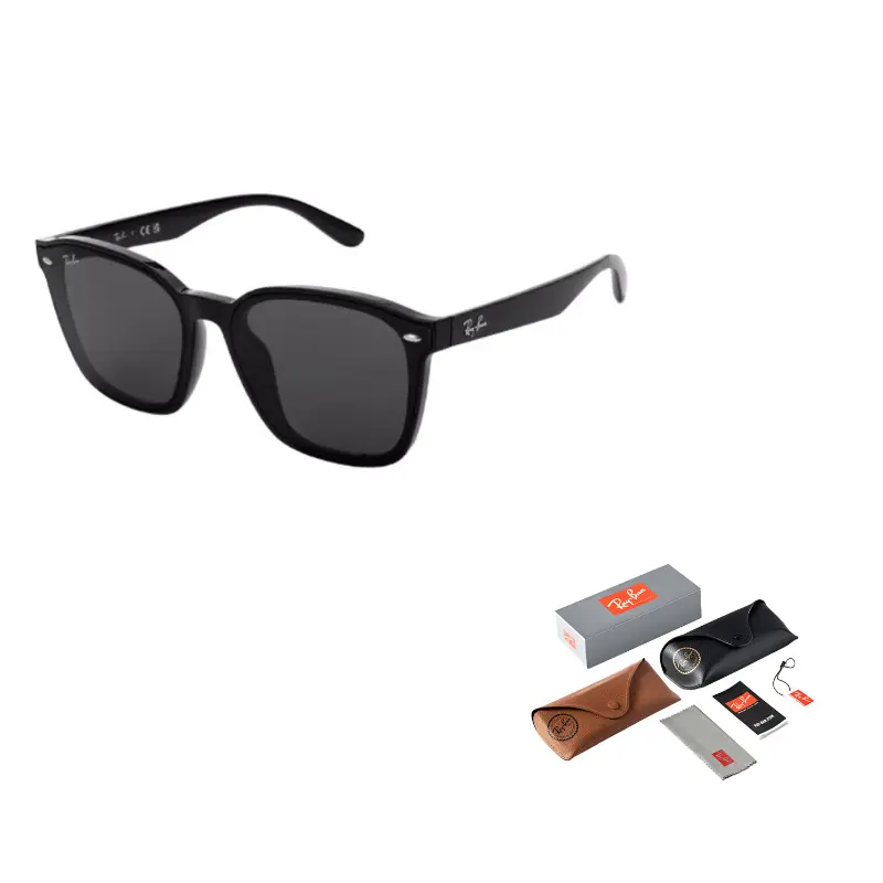 

Овальные солнцезащитные очки унисекс, разноцветные Rayban, темный серый lens with черный frame