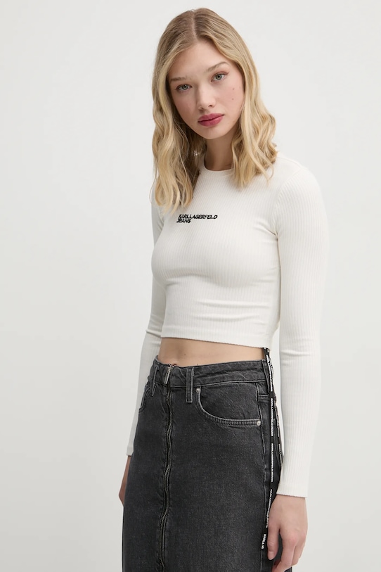 

Лонгслив Karl Lagerfeld Jeans, бежевый