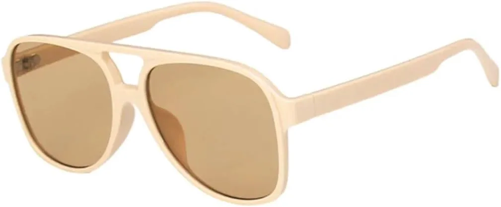 

Модные женские солнцезащитные очки в стиле ретро, ​​мужские синие и желтые, с защитой от УФ-излучения UV400, трендовые солнцезащитные очки UUPTTPL, Beige Champagne