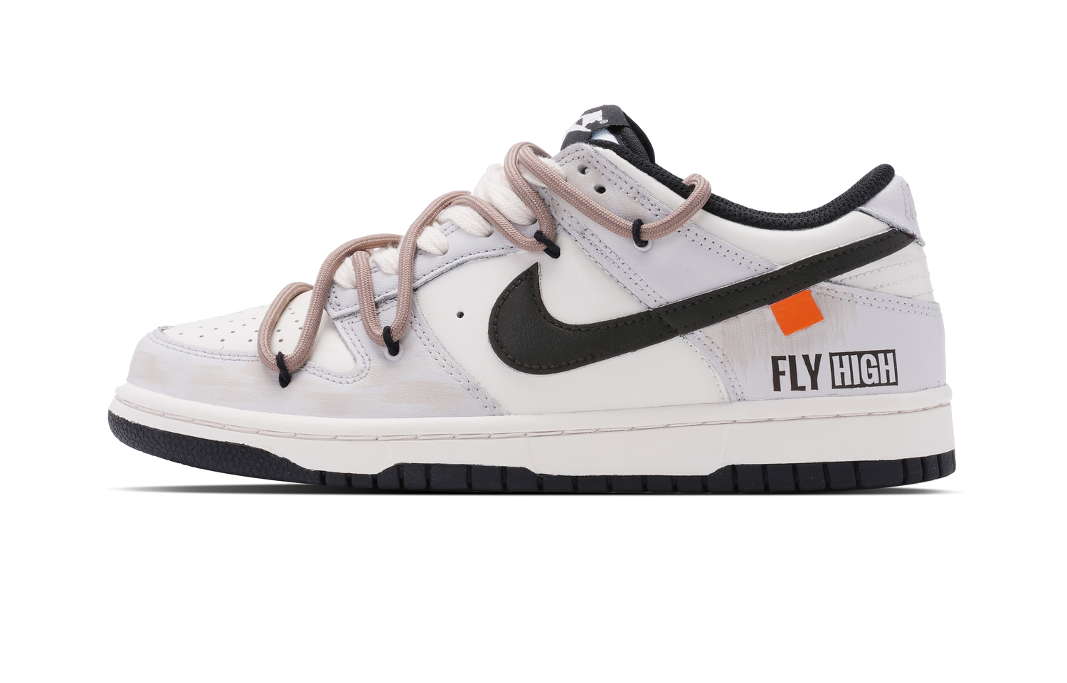 Dunk Kids' Skateboarding Shoes Grade School Nike, бежевый коричневый (box) — фото 3