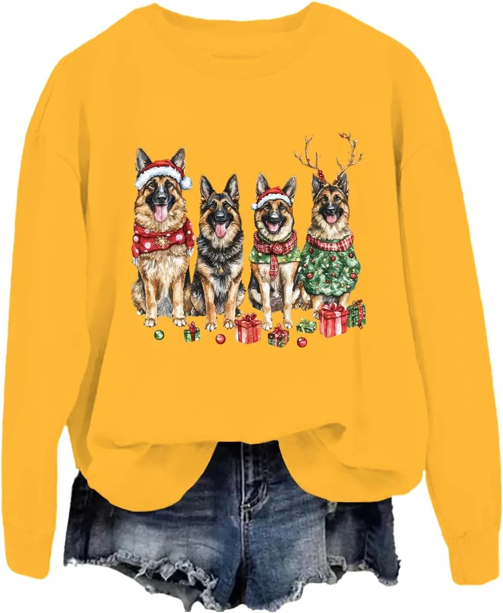 

Свитшот с немецкой овчаркой на рождество Exosea