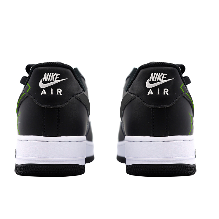 Кроссовки Nike Air Force 1 противоскользящие износостойкие ударопрочные низкие унисекс белый черный - черный белый, цвет Black White — фото 4