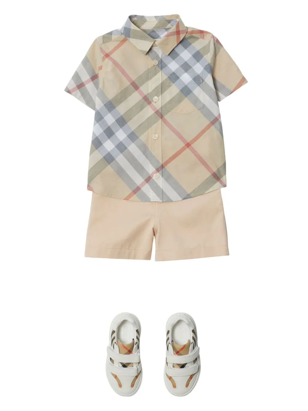 Шорты с вышивкой EKD BURBERRY KIDS, нейтральный — фото 3