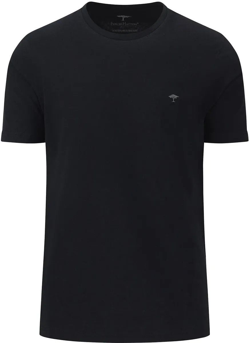 

Футболка FYNCH-HATTON "FYNCH-HATTON Basic T-Shirt", однотонная, черный