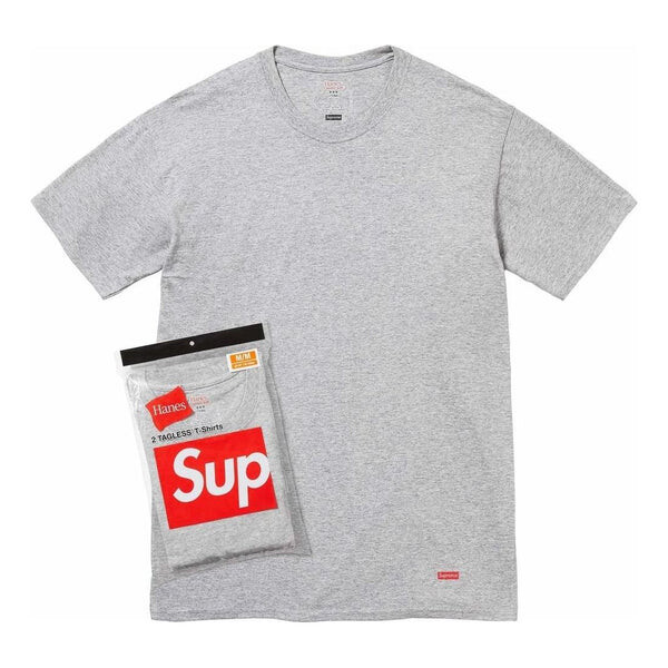 

Футболка x hanes tagless t-shirt (2 pack) 'grey' Supreme, серый