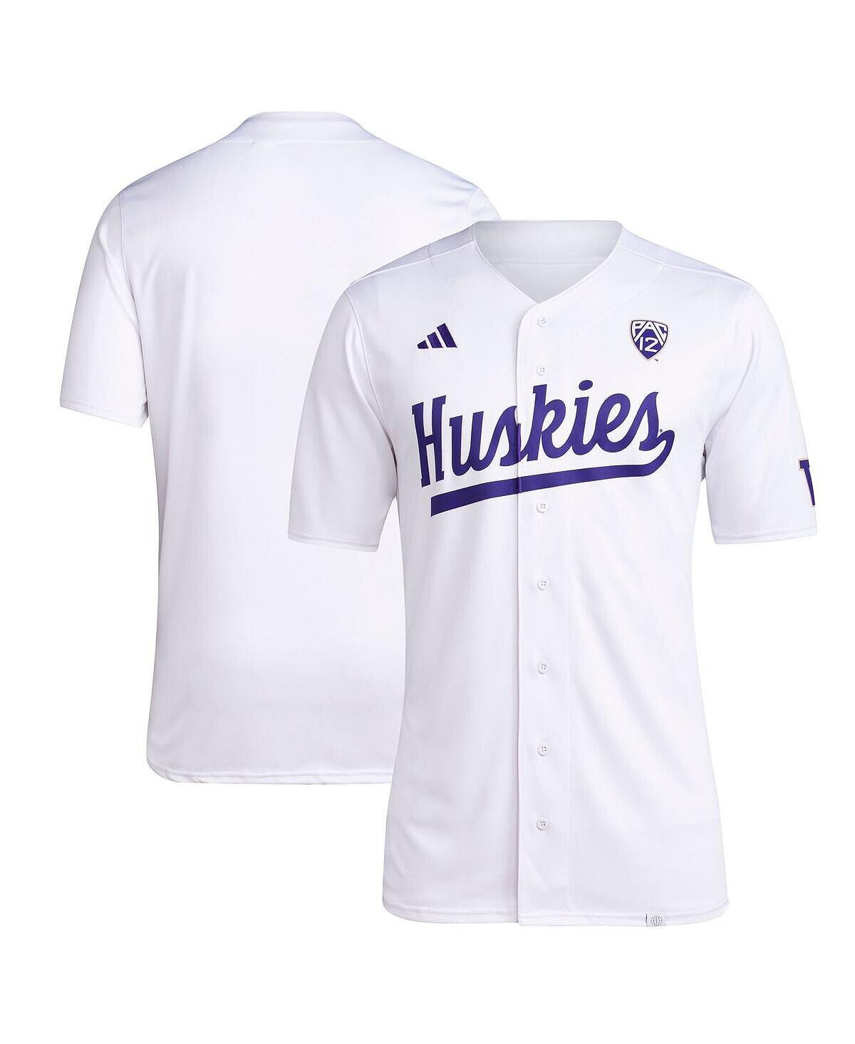Мужская белая бейсбольная майка Washington Huskies Team adidas — фото 2
