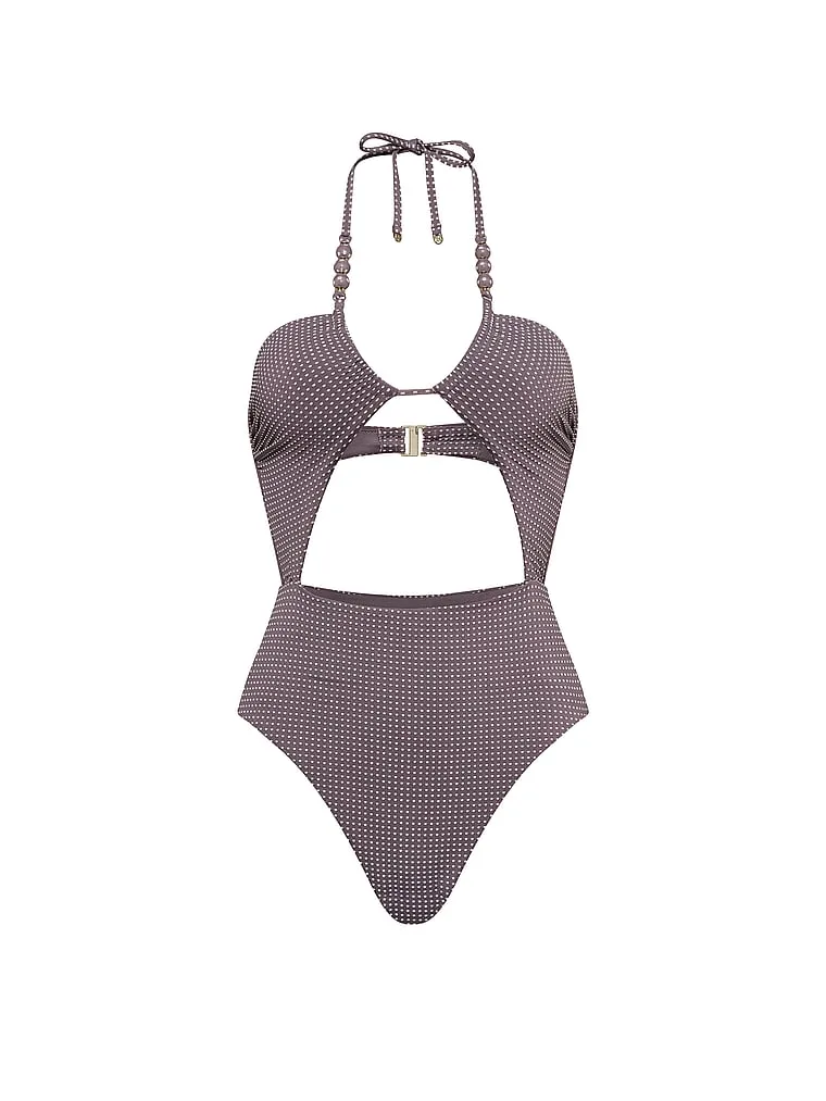 Купальник-комбинезон Victoria'S Secret Swim, Winery, вырезы и бусины, бордовый — фото 3