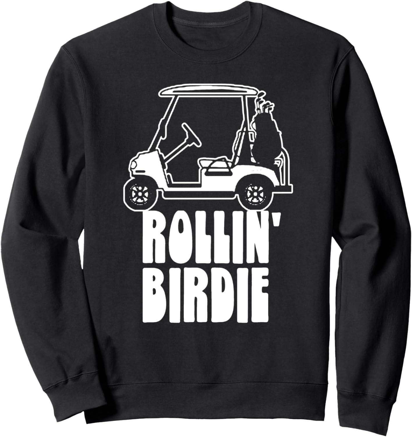 

Забавная винтажная толстовка для гольфа Rollin' Birdie с изображением гольф-кара The Robot Ranger - Fun Apparel & Gifts, черный