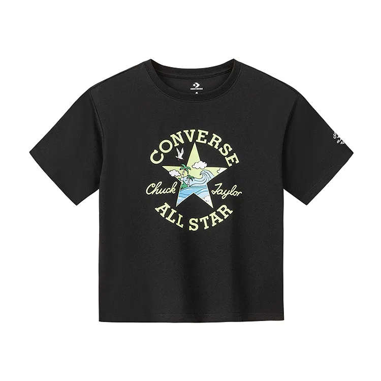 Футболка Grade School с круглым вырезом Converse, Jet Black