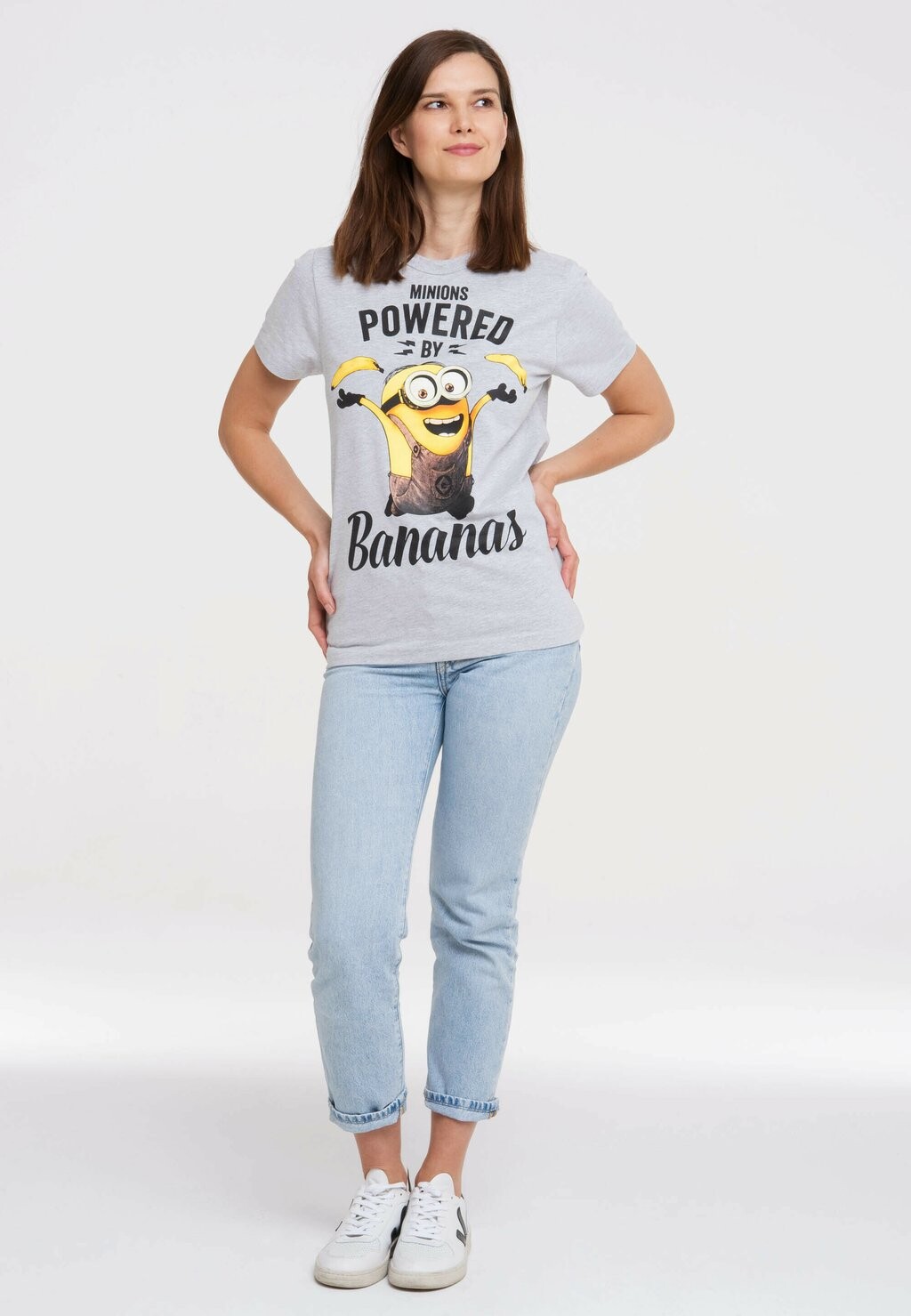 

Футболка с принтом MINIONS LOGOSHIRT, цвет Mottled Grey