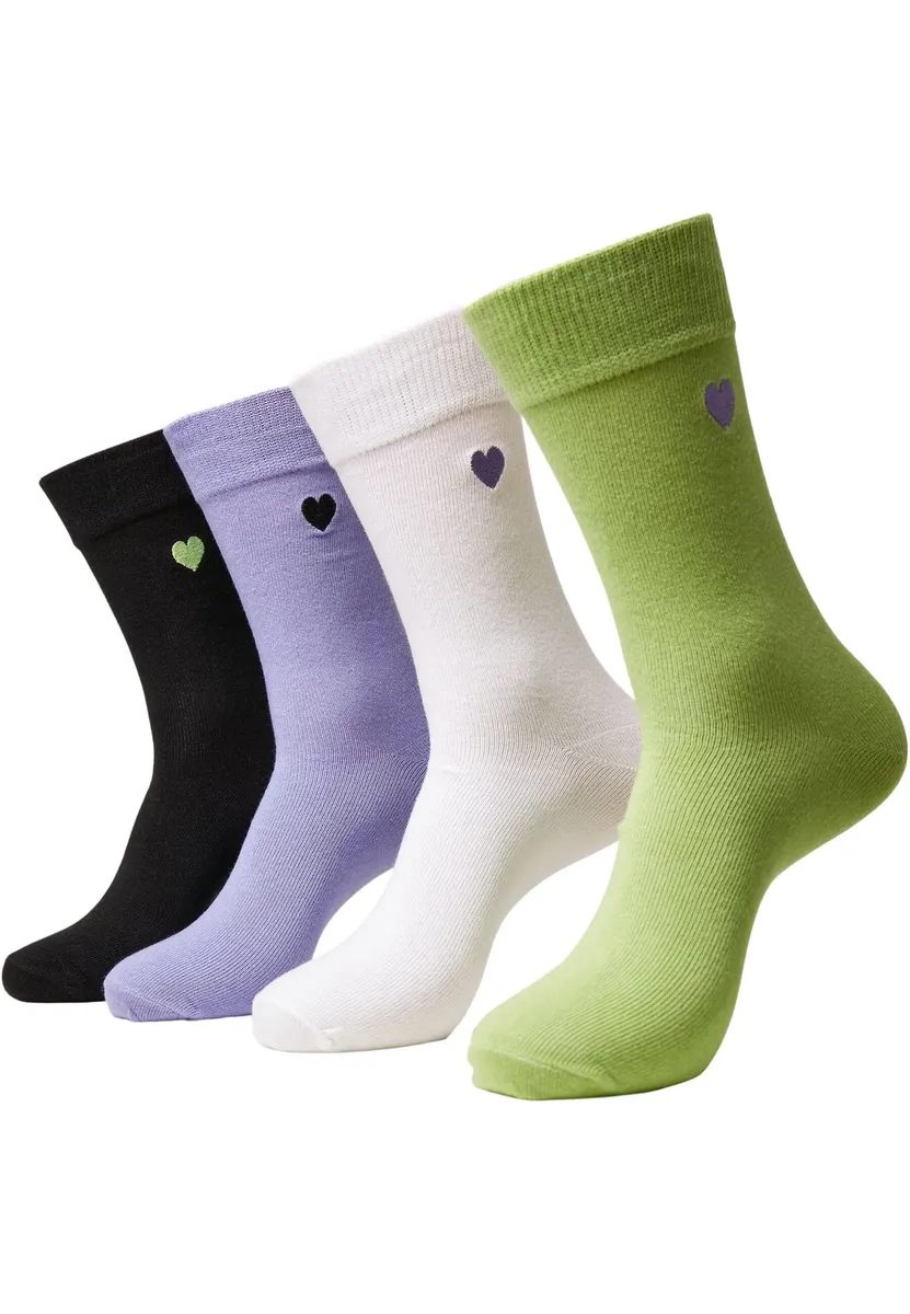 

Базовые носки URBAN CLASSICS " Urban Classics Unisex Heart Socks 4-Pack" (1 пара), цвет Black Lilac Lime White