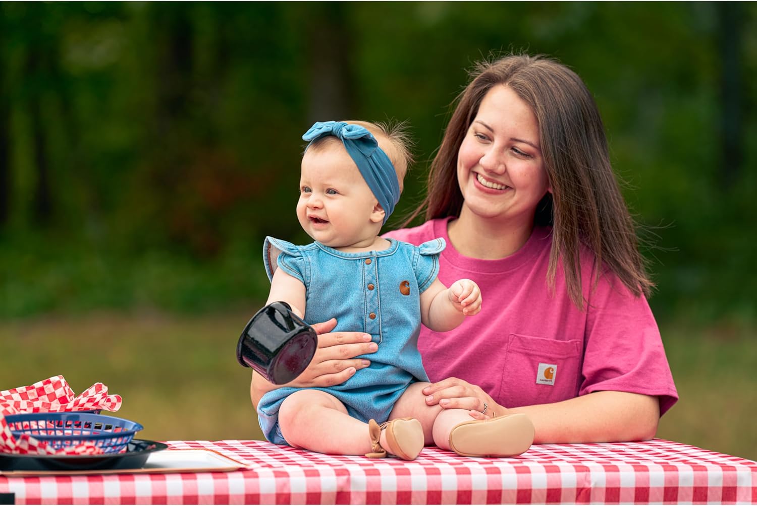 Carhartt baby-girls короткий рукав деним хенли комбинезон, Light Wash — фото 3