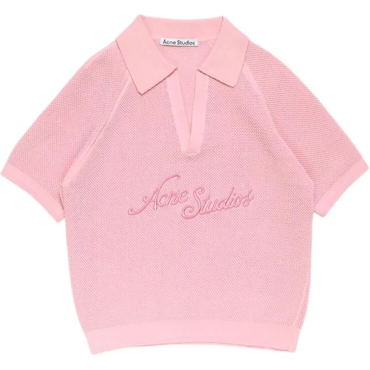 Свитер с v-образным вырезом с вышивкой Acne Studios, Pink