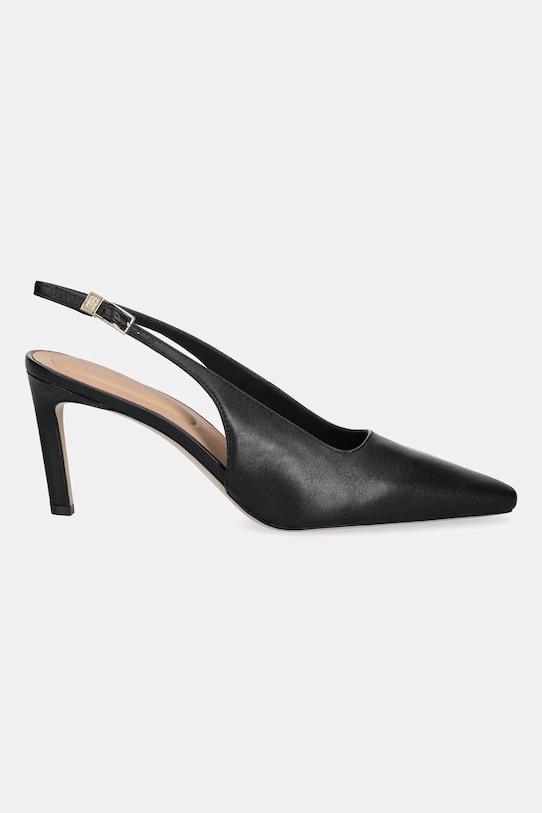 Кожаные туфли-лодочки SQUARED TOE HIGH HEEL SLINGBACK на шпильке с открытой пяткой и квадратным мыском Tommy Hilfiger, черный — фото 2