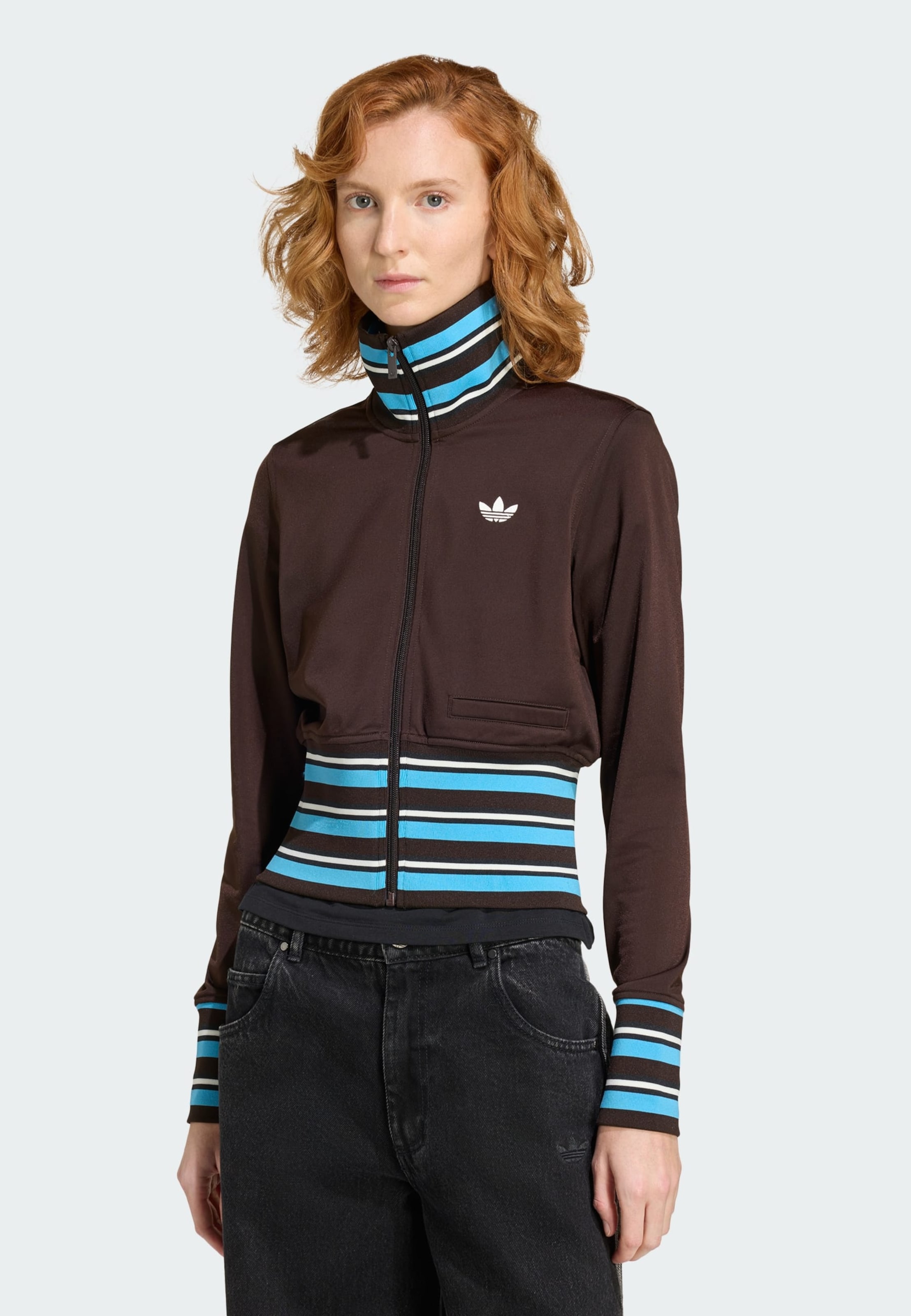 Adidas Originals Толстовка с молнией 'Vintage' в темно-коричневом цвете — фото 2