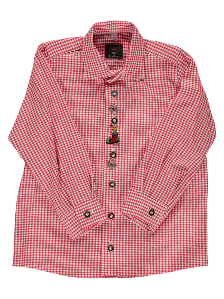 

Детская традиционная рубашка Пурус средне-красного цвета OS-Trachten