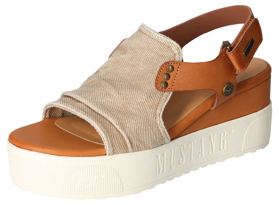 Сандалии MUSTANG, цвет Beige/Camel