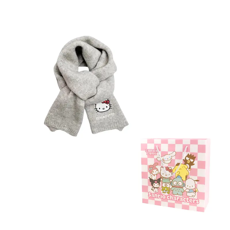 

Sanrio Шерстяной шарф унисекс, Gray Hello Kitty