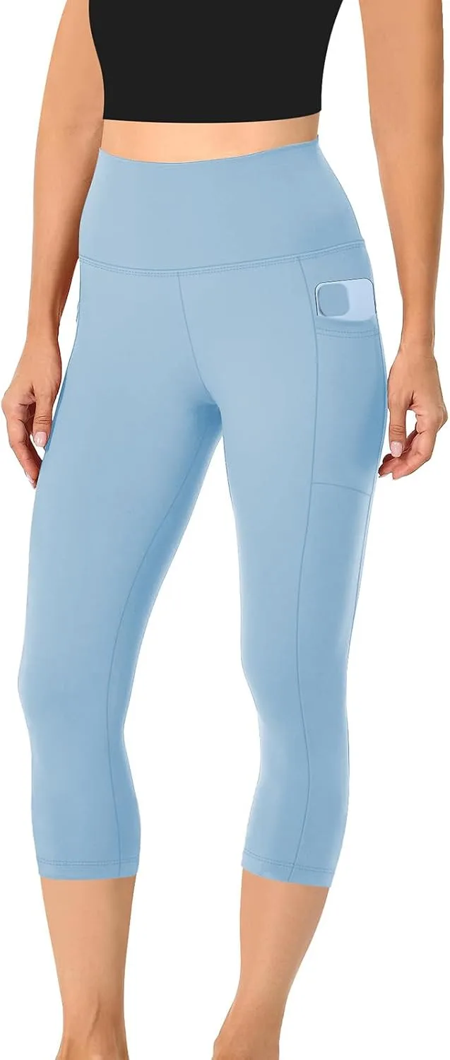 

Женские леггинсы с карманами Slim Fit Capri High Waist Tummy Control для йоги и тренировок